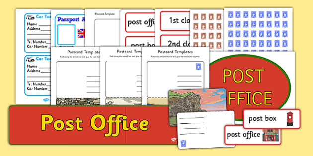 Post Office Role Play Pack Post Office role play, display
