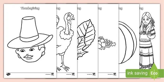 made)　Twinkl　Pages　Colouring　Thanksgiving　(teacher