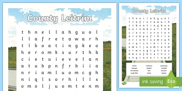 County Leitrim Word Search (teacher made) - Twinkl