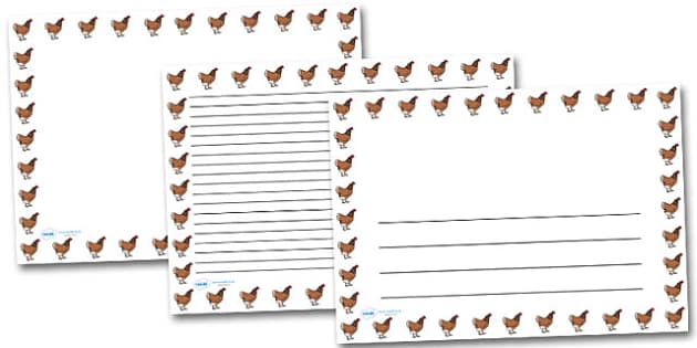 Hen Chicken Landscape Page Borders- Landscape Page Borders