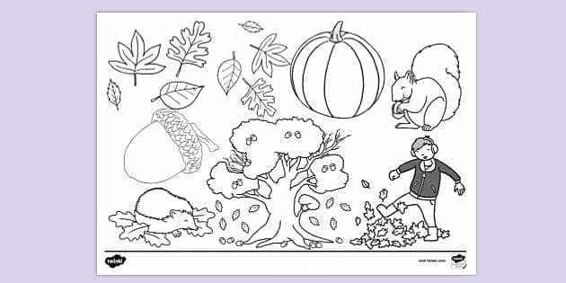 autumn coloring pages free