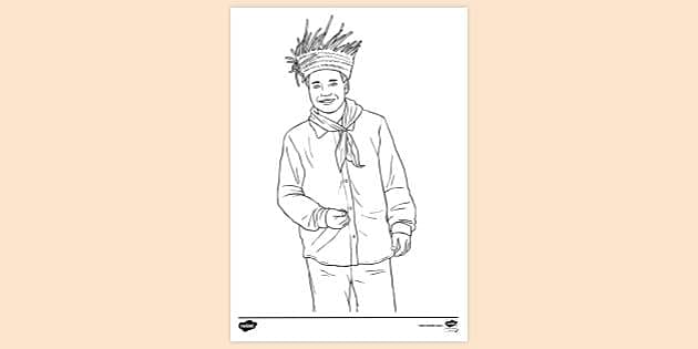 Desenho de Menino com chapéu para Colorir - Colorir.com