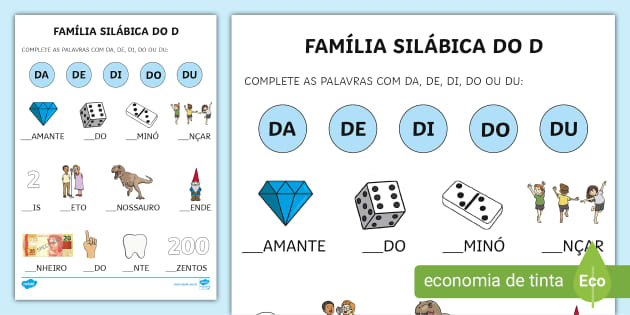 ATIVIDADE PRONTA - FAMÍLIA SILÁBICA X - A Arte de Ensinar e Aprender