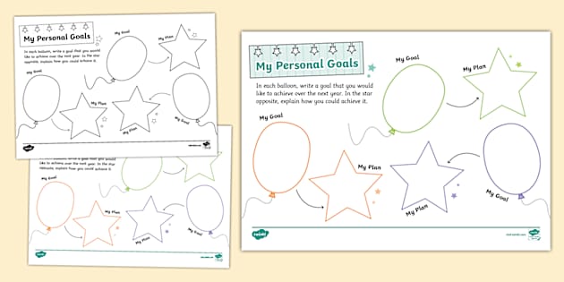 Personal Development Goals Activity (teacher made) - Twinkl