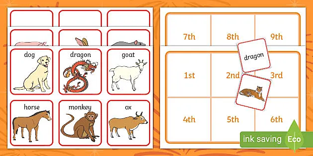 Chinese Zodiac Sequencing Cards Game teacher made Twinkl