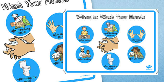 When to Wash Your Hands Display Poster - hygiene, keeping clean, hand ...