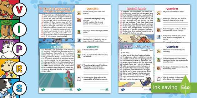 KS1 60-Second Reads: Under the Sea Activity Pack - Twinkl