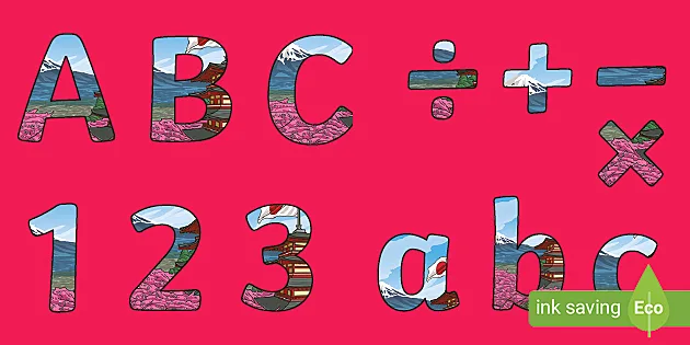 Modern Jungle Primary Font A-Z Bulletin Board Letters, Punctuation, and  Numbers