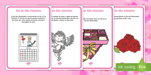 Dia de São Valentim, cartazes de fatos (teacher made)