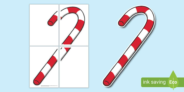 Extra Large Candy Cane Cut-Out (teacher made) - Twinkl