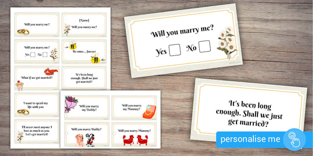 Marriage Proposal Surprise Cards