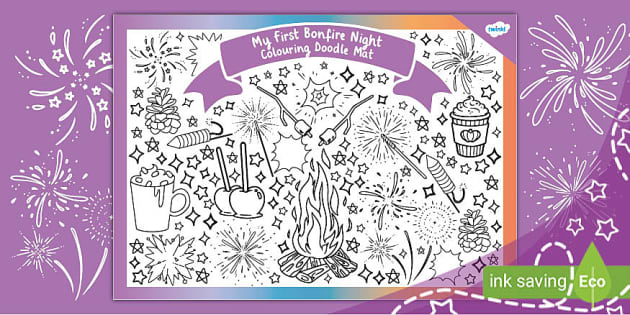 My First Bonfire Night Doodle Mat (Hecho por educadores)