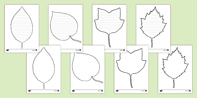 Leaves Writing Template - Twinkl Writing Templates - Twinkl
