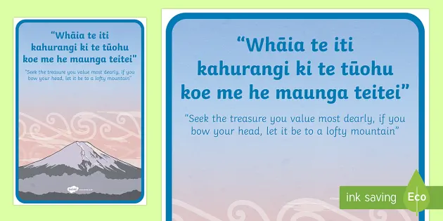 Whakatauki Whaia Te Iti Kahurangi Display Poster Twinkl, 45% OFF