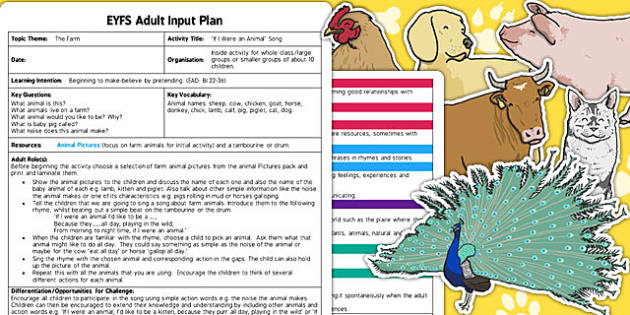 If I Were an Animal Song EYFS Adult Input Plan and Resource Pack