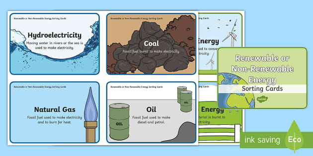 Renewable and Non-Renewable Resources/Differences - Cards