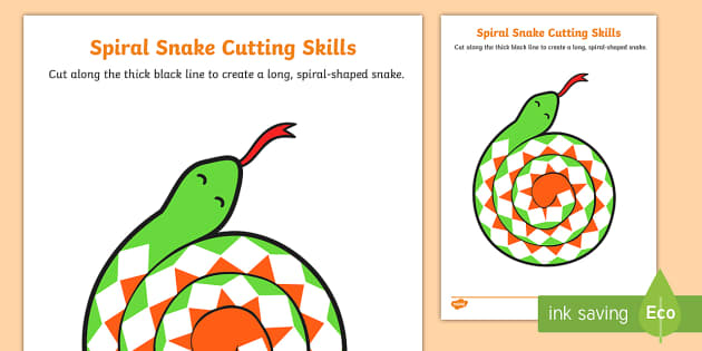 Snake Cutting Skills Worksheet (teacher made)