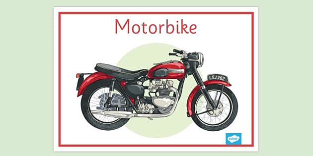 Motorbike Poster | Colourful Display Poster | Twinkl