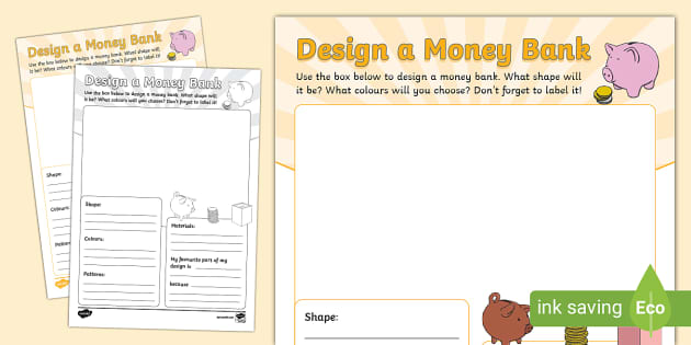 Design A Money Bank Activity Sheet öğretmen Yaptı