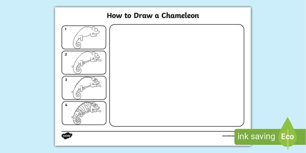 How to Draw a Chameleon  Easy Step-by-Step & Templates - Arty Crafty Kids