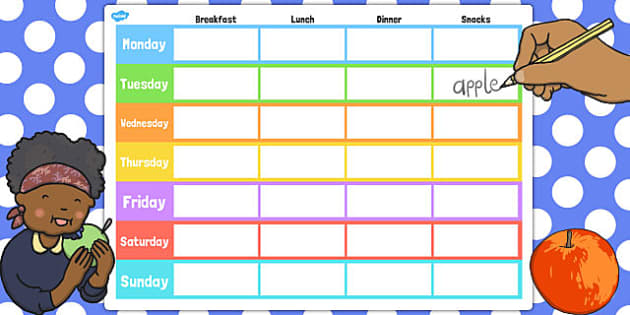 weekly meal planner template weekly meal planner template