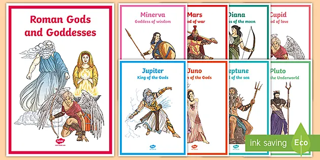 Roman Gods And Goddesses Names And Powers   T T 2607 Roman Gods Display Posters  Ver 1.webp