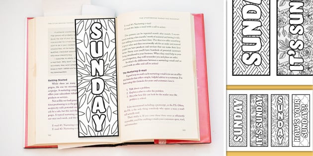Sunday Colouring Bookmarks | Twinkl Party (teacher made)