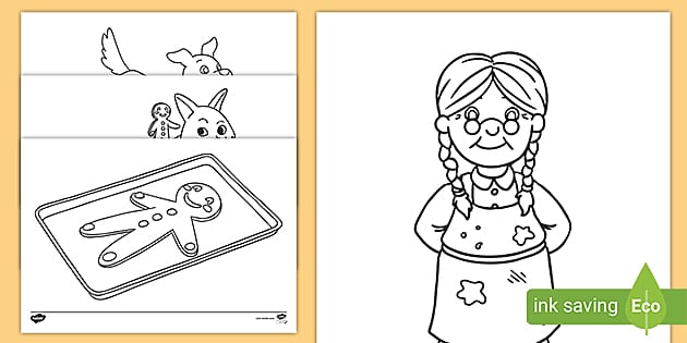 The Gingerbread Man Colouring Pages Teacher Made