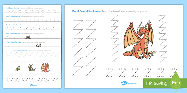 How to Train Your Dragon Pencil Control Worksheets