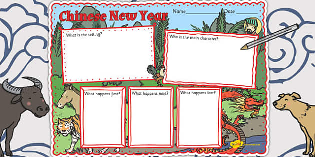 chinese new year writing frame