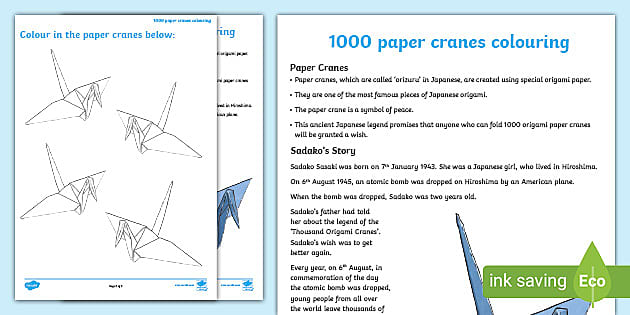Japanese Origami paper cranes, symbol of happiness, luck and