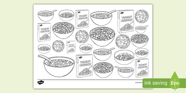 cereal bowl coloring page