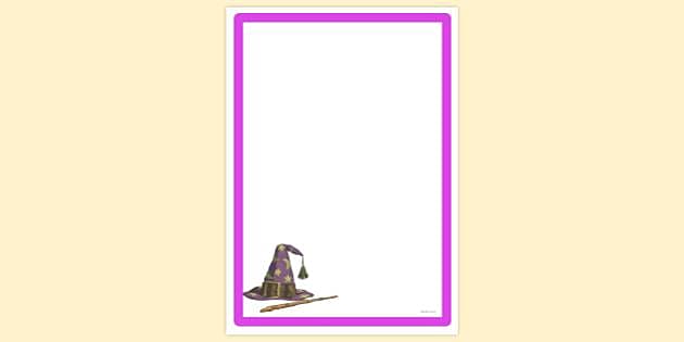 FREE! - Simple Blank Wizard Wand Page Border | Page Borders | Twinkl