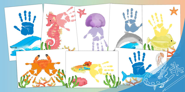 Under the Sea Handprint Activity Posters Pack (teacher made)