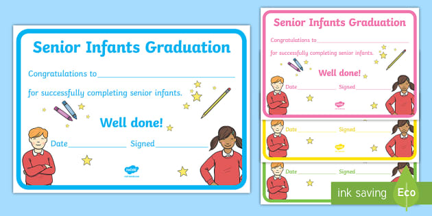 Senior Infants Graduation Certificate