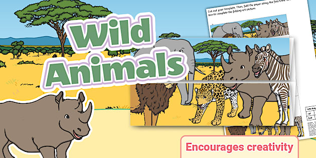 Foundation Phase Life Skills - Wild Animals - Folding Art Template ...
