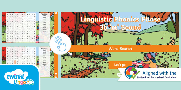 Linguistic Phonics Phase 3b 'm' Interactive Word Search