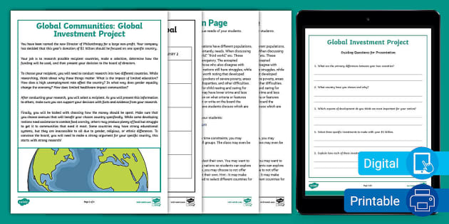 Sixth Grade Global Communities: Global Investment Project