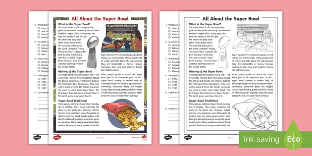 Super Bowl Trivia Multiple Choice Printable Game, Updated Feb 2022