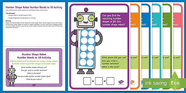 Number Shape Robot Number Bonds to 10 Activity