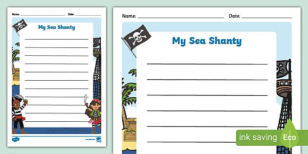 Sea Shanty Writing Template Teacher Made