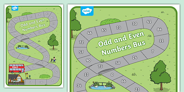 Odd and Even Numbers Bus Board Game (teacher made) - Twinkl
