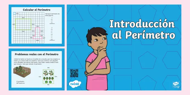 Área y perímetro presentación digital, Spanish PowerPoint