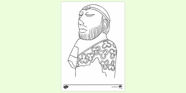 Priest King Statue Colouring Sheet | Colouring Sheets