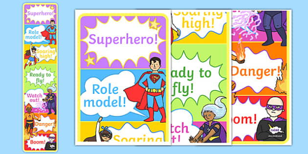 31 Pieces Superhero Behavior Chart Educational 