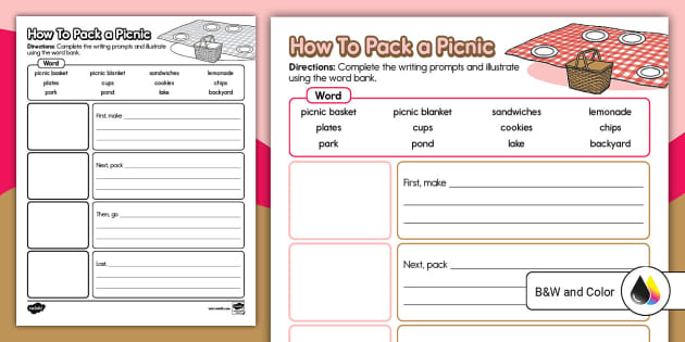 How To Pack for a Picnic Writing Prompt Activity - Twinkl