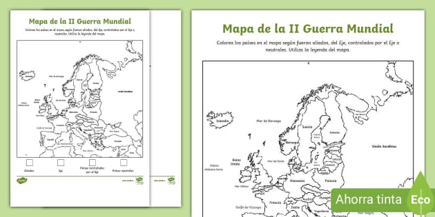 Ficha de actividad: Mapa y países de la II Guerra Mundial