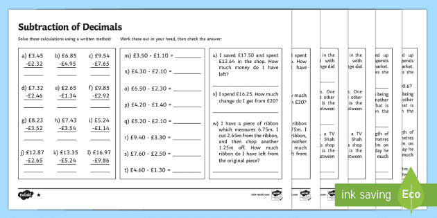 adding money with decimals worksheets twinkl usa resources