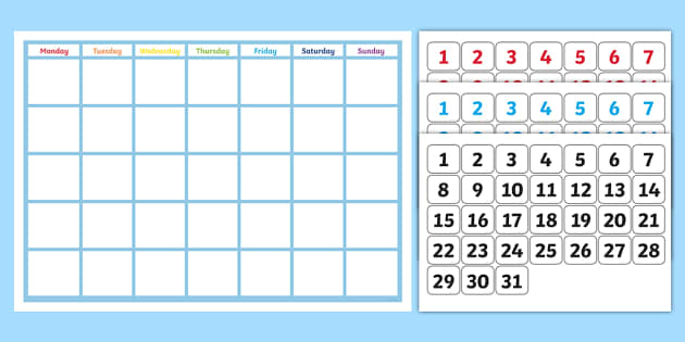 calendars by week number