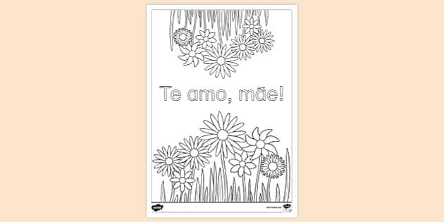 Páginas para colorir para crianças página a4 tema do dia das mães